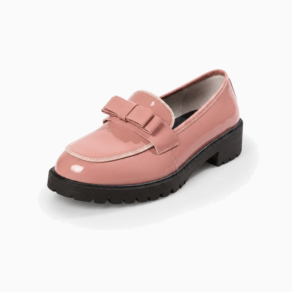 Rose Patent Bow Chunky Loafers