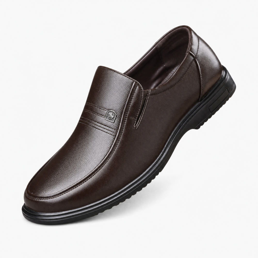 Dark Brown Emblem Loafers