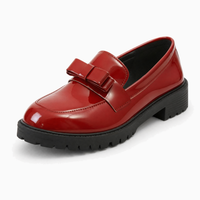 Red Patent Bow Loafers