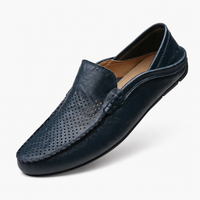 Tan Leather Perforated Loafers