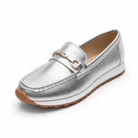 Silver Embellished Loafers