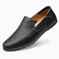 Black Perforated Trim Loafers
