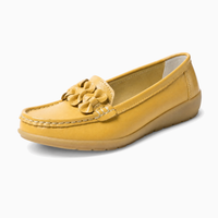 Yellow Suede Studded Driving Loafers
