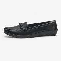 Black Braided Wedge Loafers