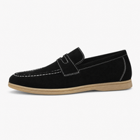 Black Sole Suede Loafers