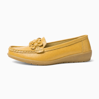 Yellow Suede Studded Driving Loafers
