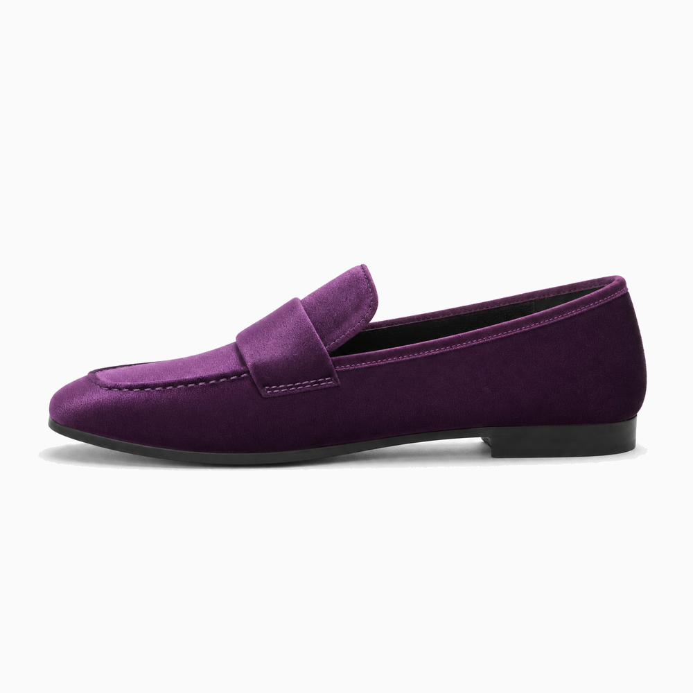 Purple Velvet Penny Loafers