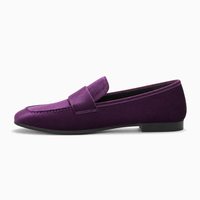 Purple Velvet Penny Loafers