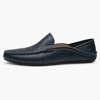 Tan Leather Perforated Loafers