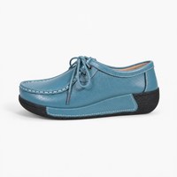 Blue Patent Bow Platform Loafers