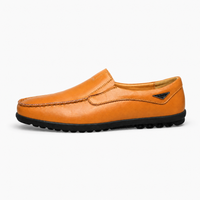 Camel Leather Smooth Loafers