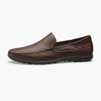 Dark Brown Perforated Loafers