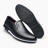 Black Perforated Breathable Loafers