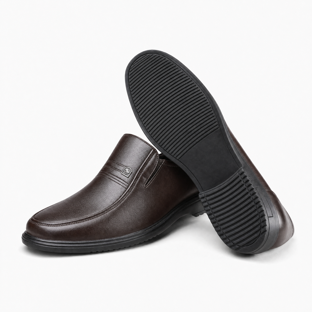 Dark Brown Emblem Loafers
