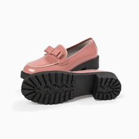 Rose Patent Bow Chunky Loafers