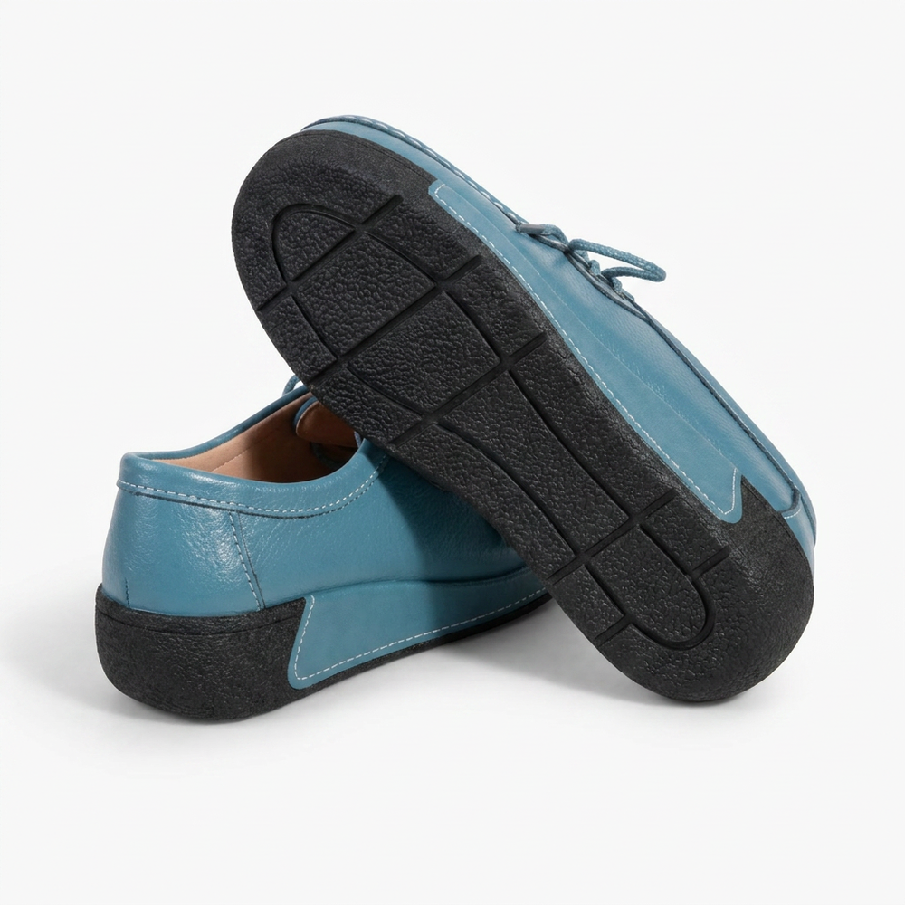 Blue Patent Bow Platform Loafers