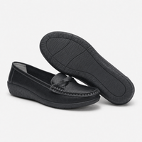 Black Braided Wedge Loafers