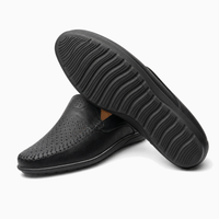 Black Perforated Trim Loafers