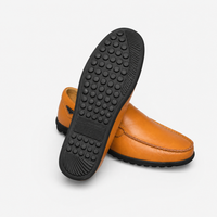 Camel Leather Smooth Loafers