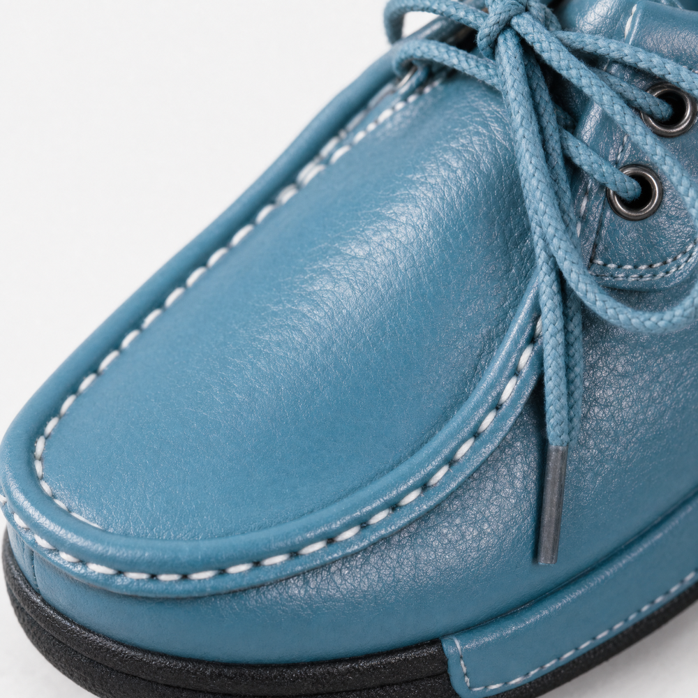 Blue Patent Bow Platform Loafers