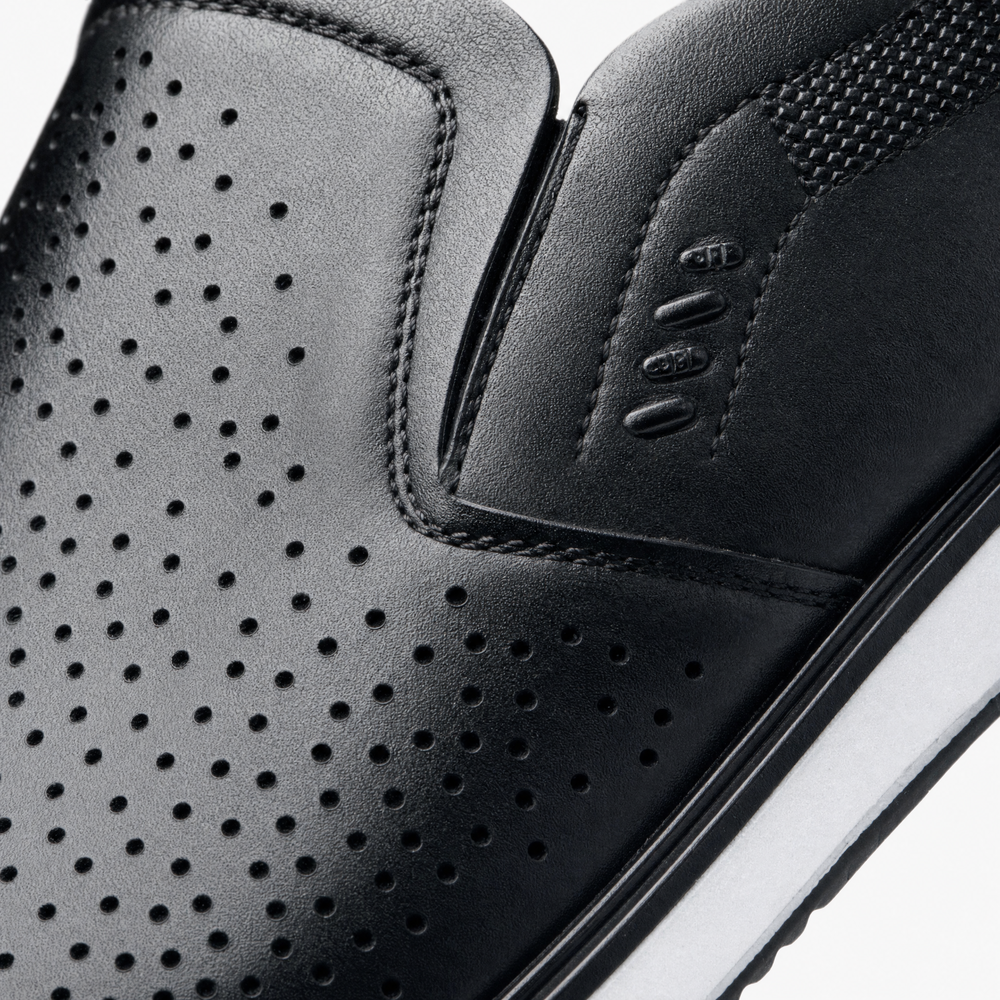 Black Perforated Breathable Loafers