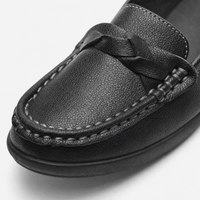 Black Braided Wedge Loafers