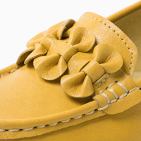 Yellow Suede Studded Driving Loafers
