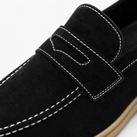 Black Sole Suede Loafers