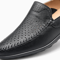 Black Perforated Trim Loafers
