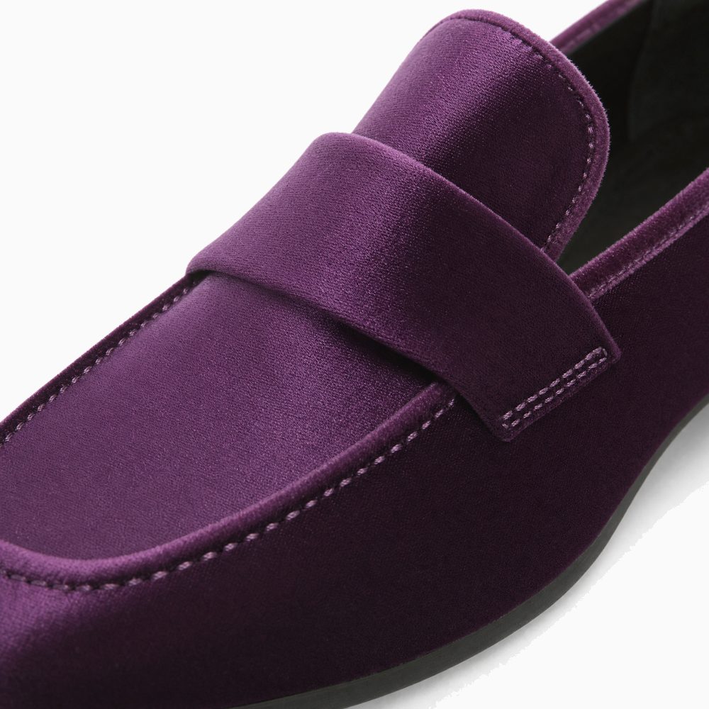Purple Velvet Penny Loafers