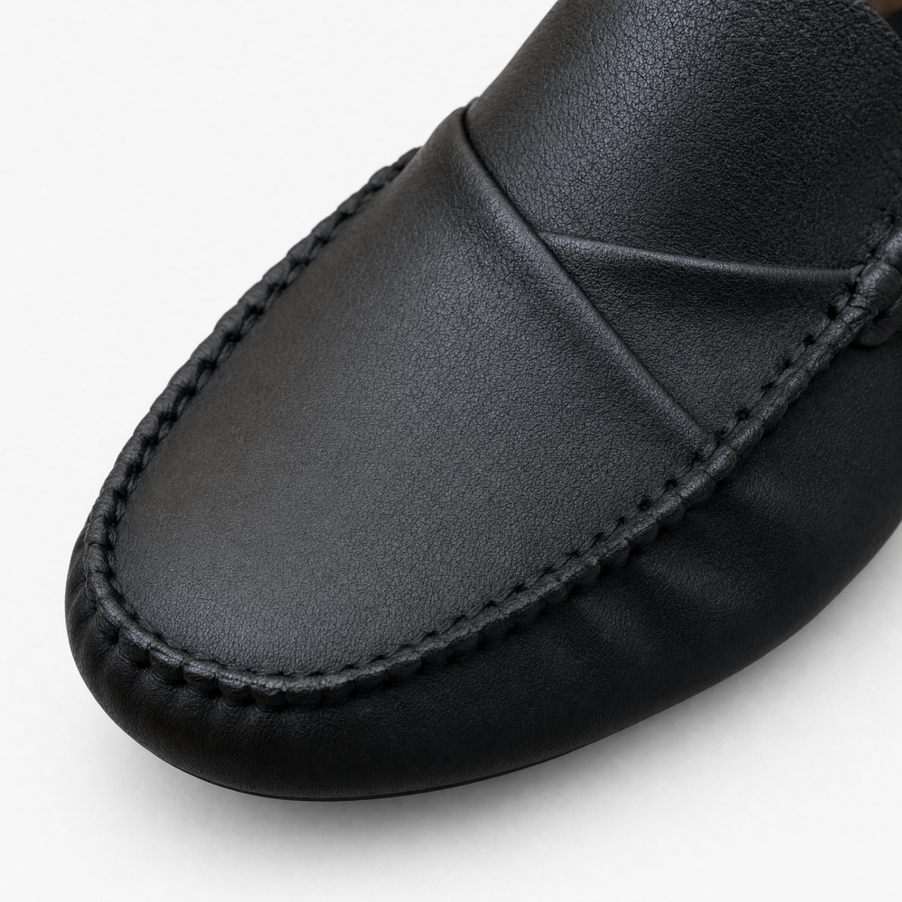 Black Woven Horsebit Comfort Loafers