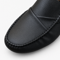 Black Woven Horsebit Comfort Loafers