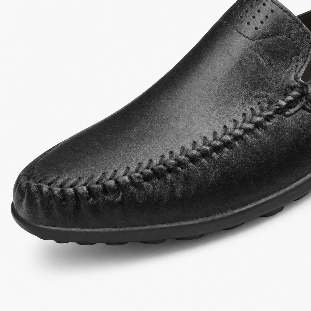 Black Braided Vamp Loafers