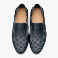 Tan Leather Perforated Loafers