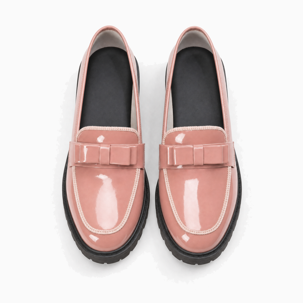Rose Patent Bow Chunky Loafers