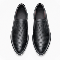 Black Perforated Breathable Loafers