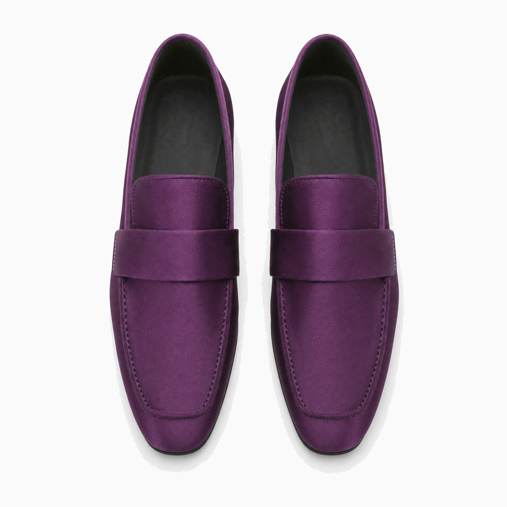 Purple Velvet Penny Loafers