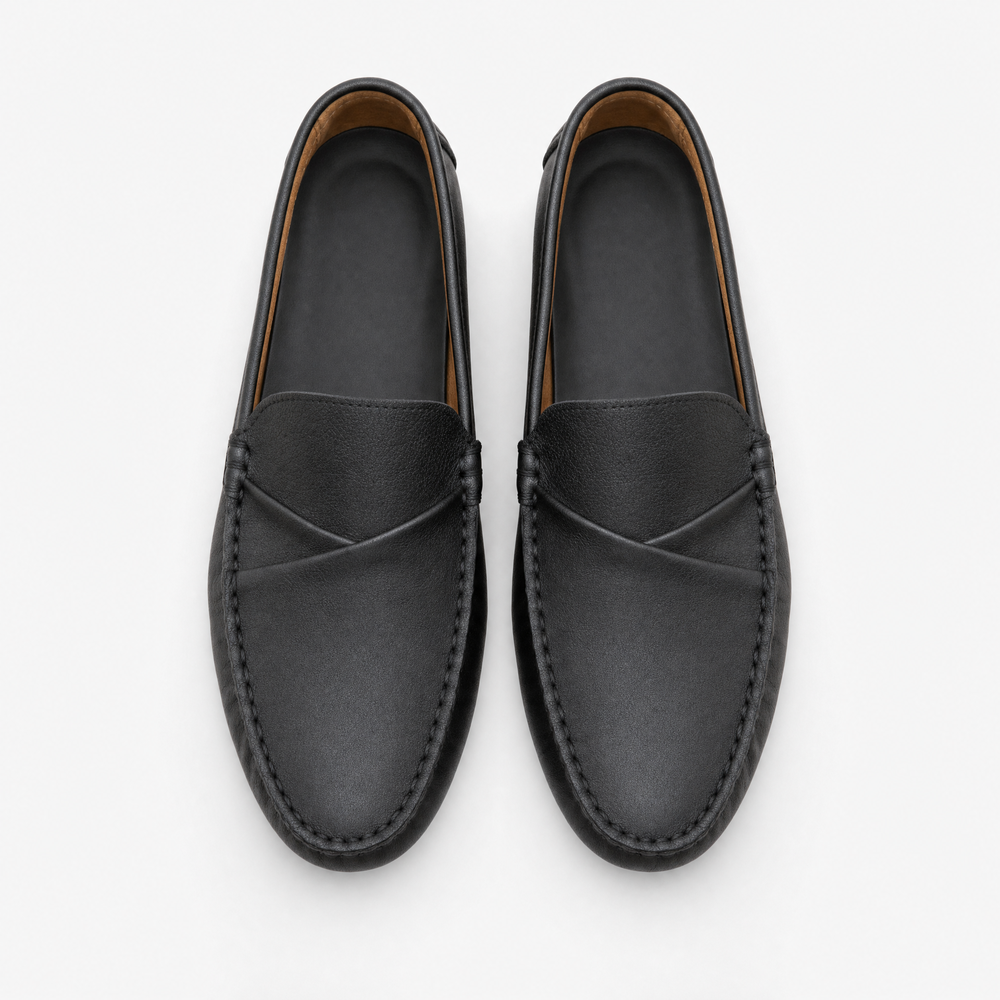 Black Woven Horsebit Comfort Loafers