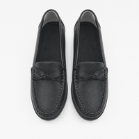 Black Braided Wedge Loafers