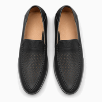 Black Perforated Trim Loafers