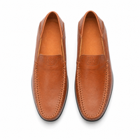 Brown Perforated Vamp Loafers