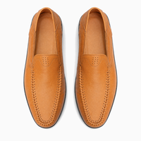 Brown Stitched Vamp Loafers
