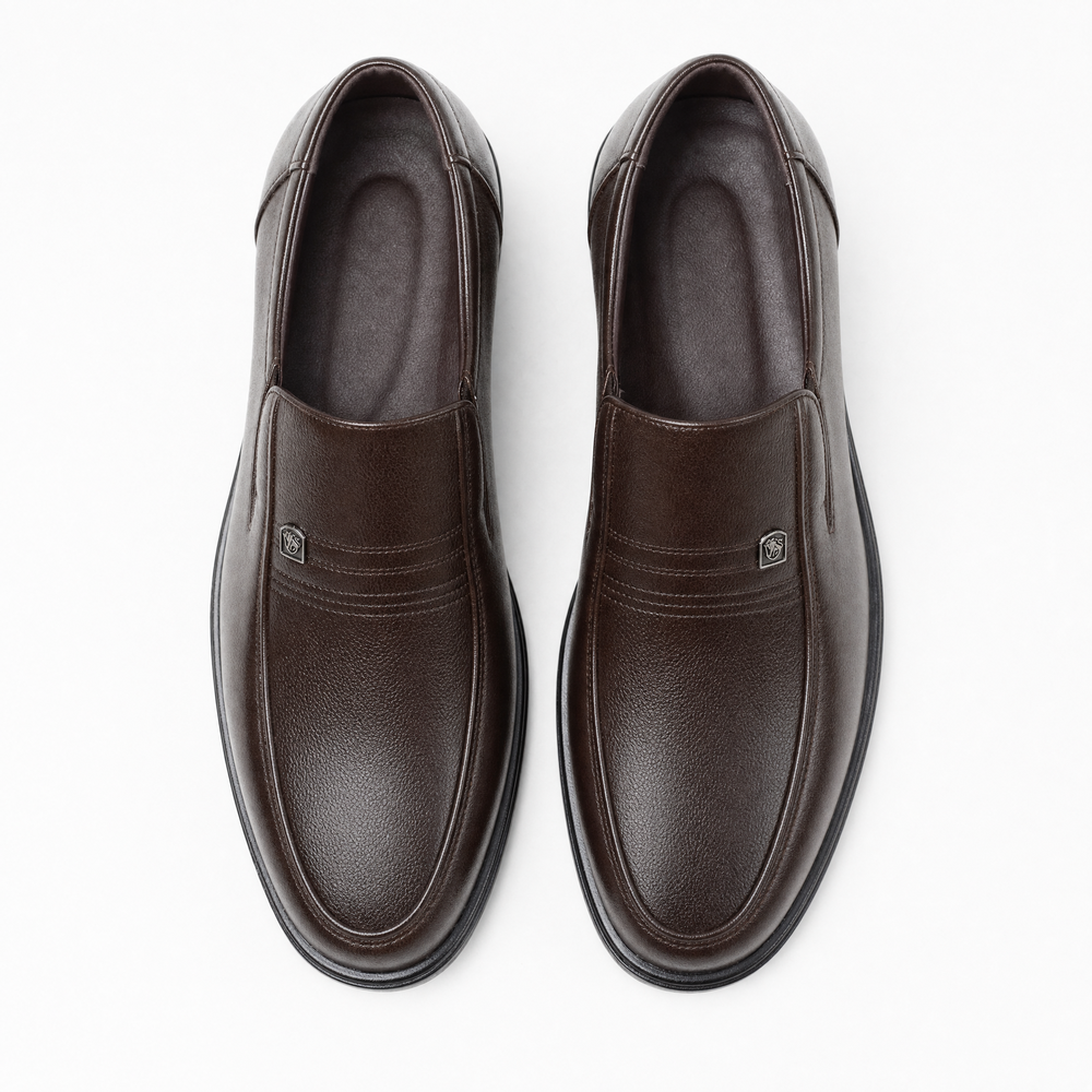 Dark Brown Emblem Loafers