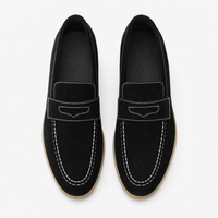 Black Sole Suede Loafers