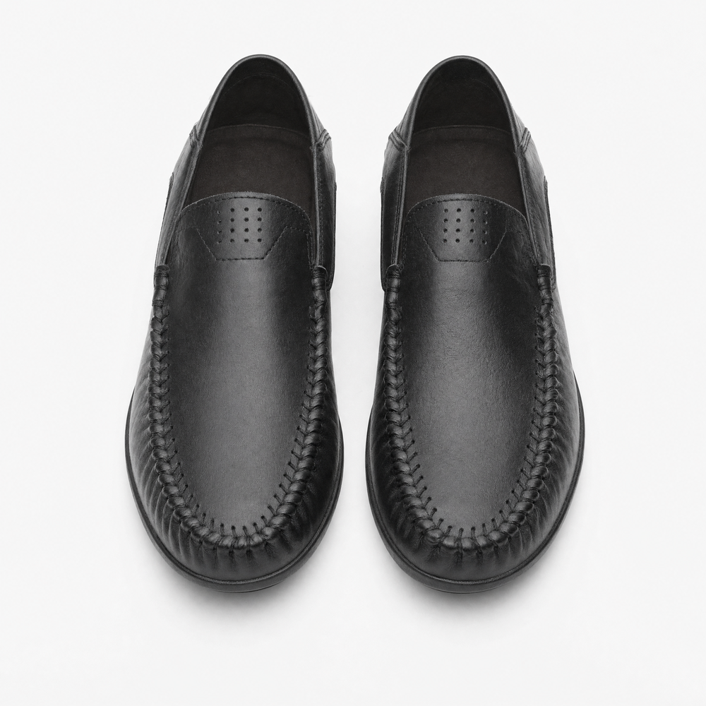 Black Braided Vamp Loafers