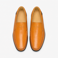 Camel Leather Smooth Loafers