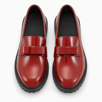 Red Patent Bow Loafers