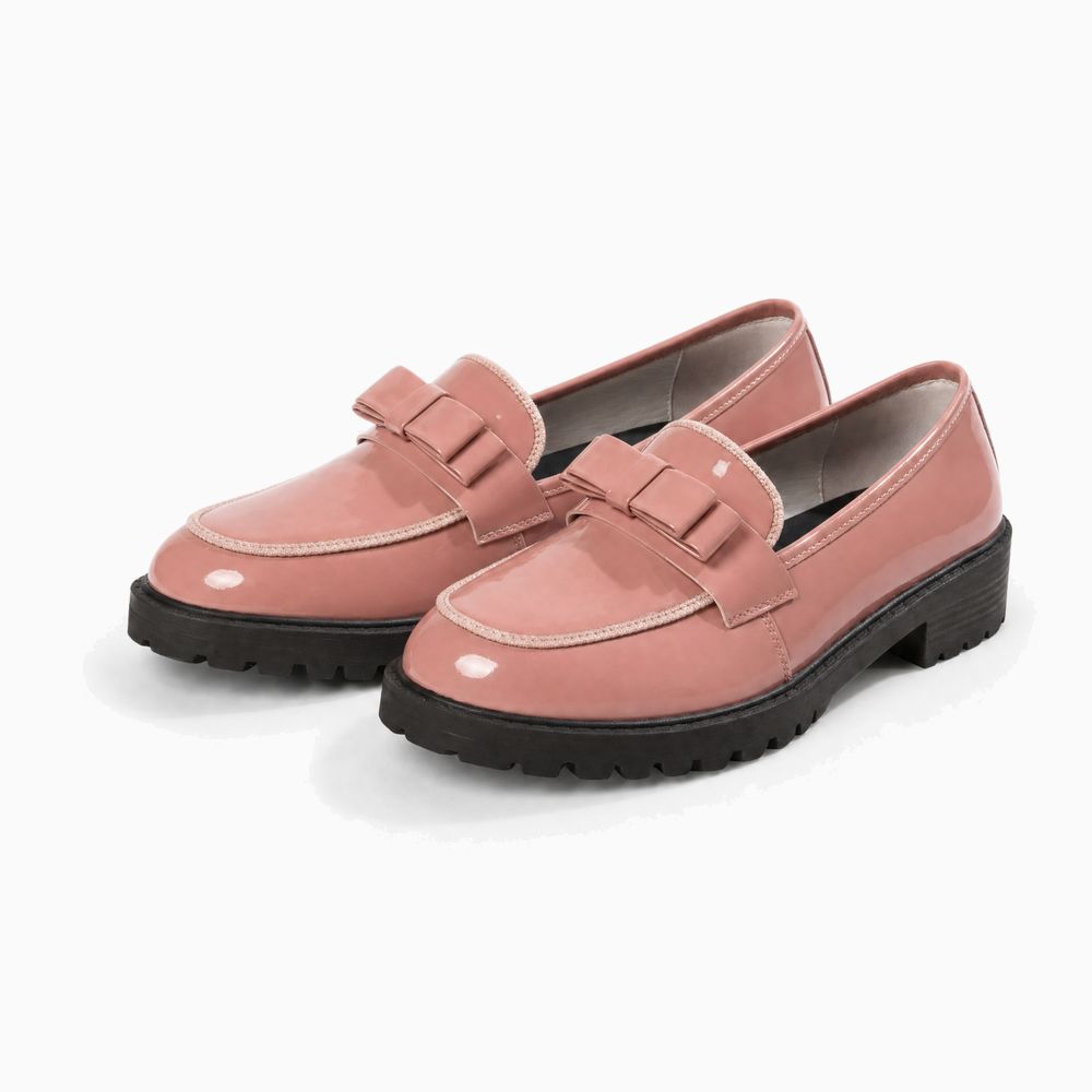 Rose Patent Bow Chunky Loafers