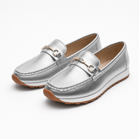 Silver Embellished Loafers