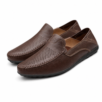 Brown Patent Stitch Loafers